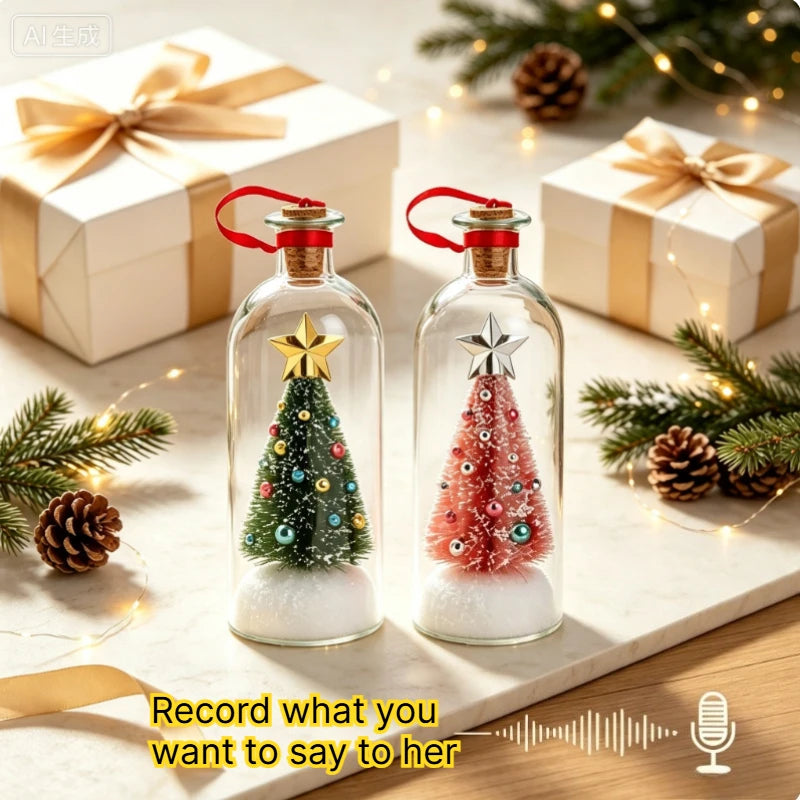 Say It Twice: Recordable Christmas Message Bottle Ornament